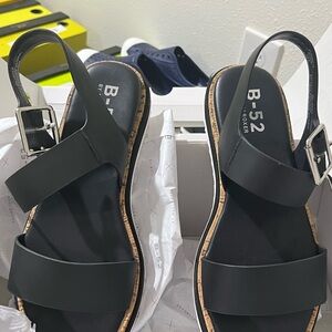 B 52 Black Strap Sandals